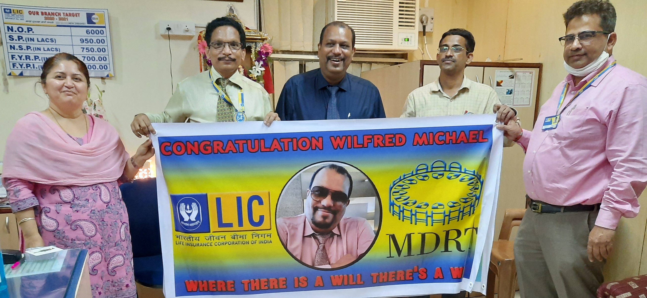 Felicitated by the Marketing Manager, Manager Sales  , SBA & BM on achieving MDRT  04.09.2021..
