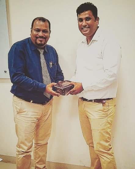 Token of appreciation from Mr.  Prashant Shirke, Bajaj Allianz